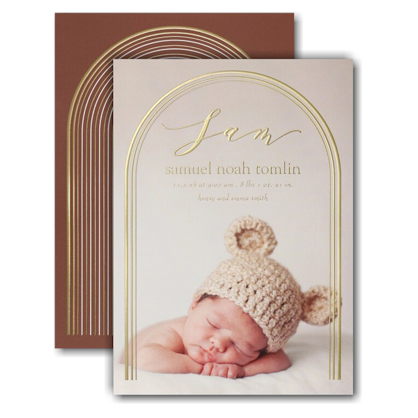 Arching Lines Birth Announcement