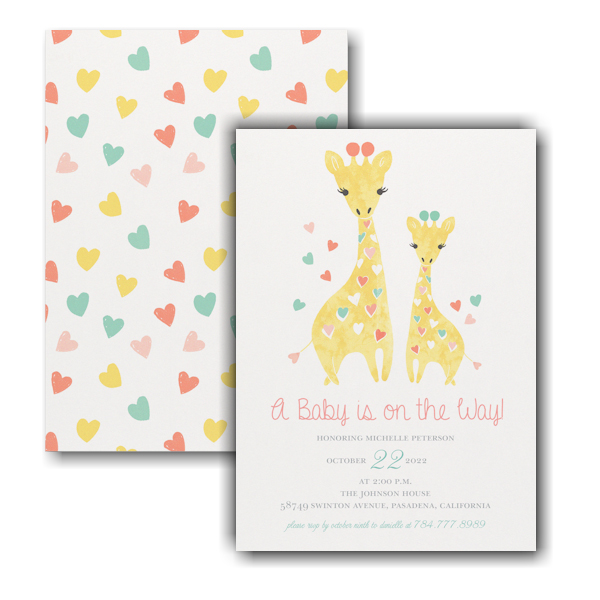 Baby Giraffe Baby Shower Invitation