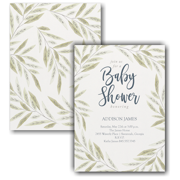 Baby Greenery Baby Shower Invitation