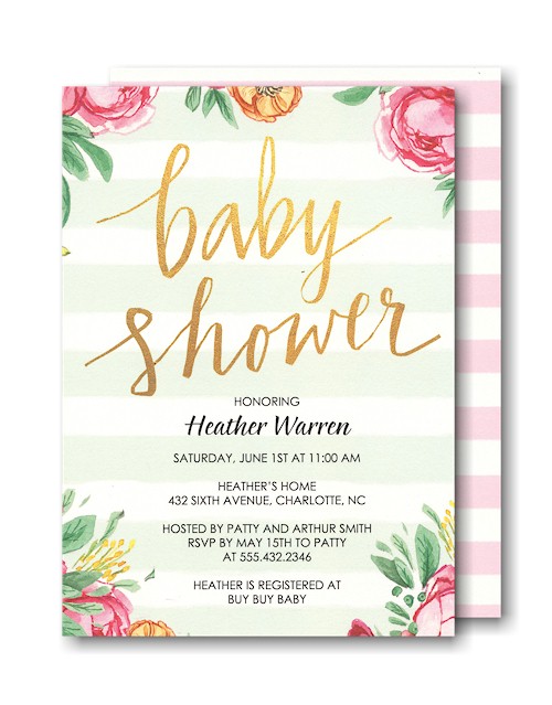Baby Shower Stripes Baby Shower Invitation