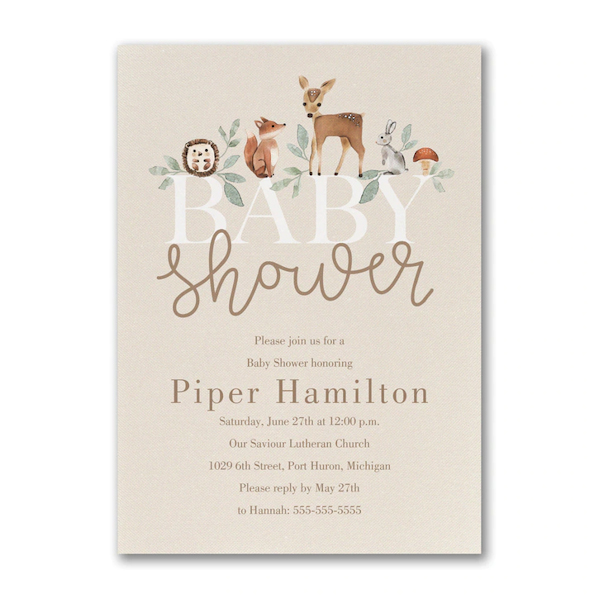 Charming Creatures Baby Shower Invitation