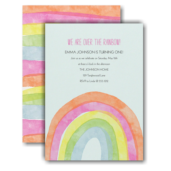 Cheerful Rainbow Birthday Party Invitation