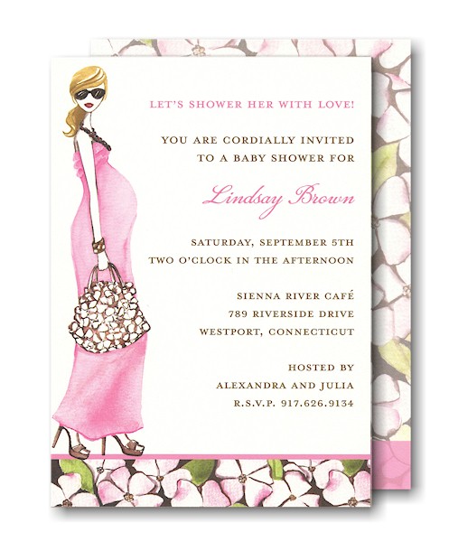 Fashionable Mom Pink/Blonde Shower Invitation