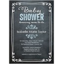Chalkboard Baby Blue Baby Shower Invitation