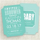 Chevron Shower in Lagoon Baby Shower Invitation