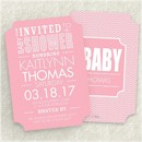 Chevron Shower in Pink Baby Shower Invitation