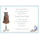 Blue Expecting Dress Form Baby Shower Invitation