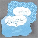 God's Precious Gift in Blue Baptism Invitation