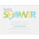 Little Rattle for a Boy Baby Shower Invitation