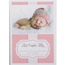 Now Announcing in Pink Birth Announcement