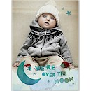 Over the Moon Photo Birth Announcement
