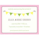 Playful Banner in Pink Photo Birth Announcement