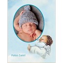 Sweet Cherub in Blue Baptism Invitation