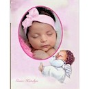 Sweet Cherub in Pink Baptism Invitation
