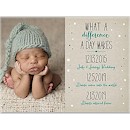 What A Difference Photo Birth Announcement