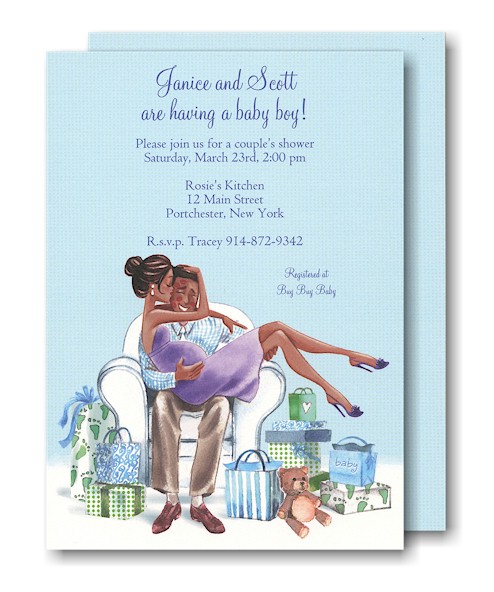 Kisses for Baby Blue/Cultural Baby Shower Invite
