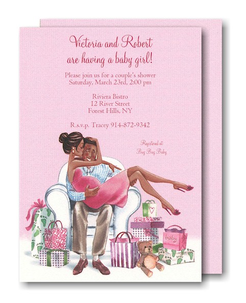 Kisses for Baby Pink/Cultural Baby Shower Invite