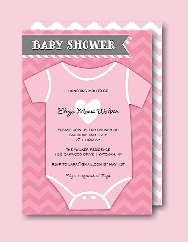 Onesie Baby Pink Baby Shower Invitation