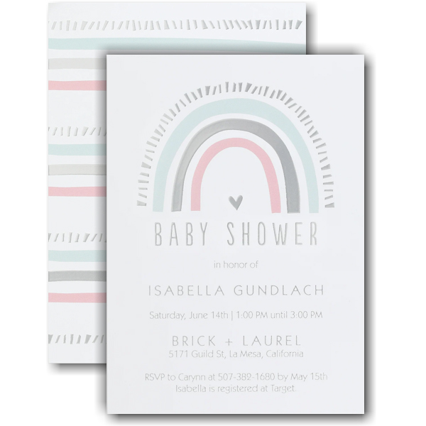 Rainbow Shower Baby Shower Invitation