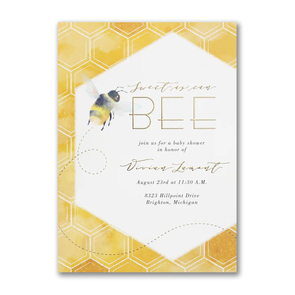 Sweet Bee Baby Shower Invitation